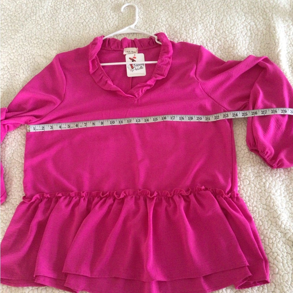 Women's Pink Ruffled Top - Picture 5 of 6